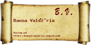 Bassa Valéria névjegykártya
